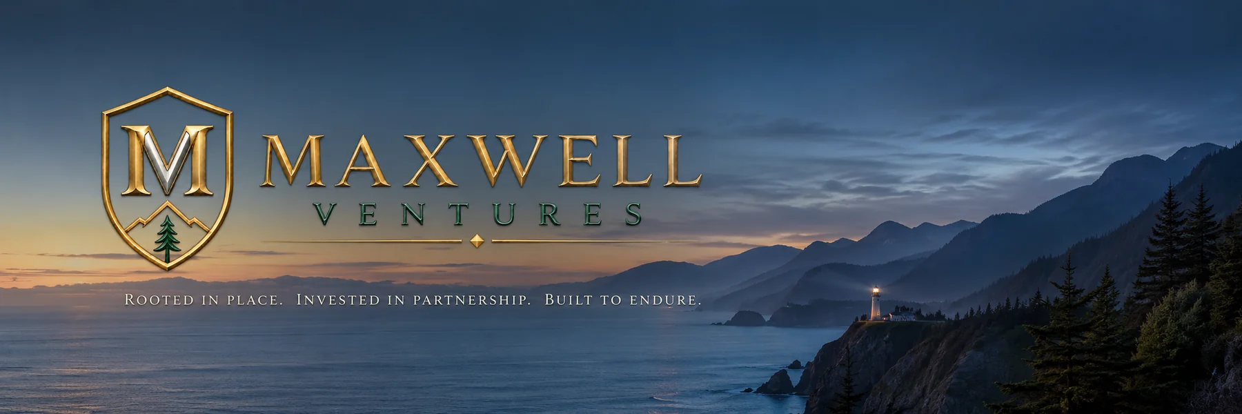 Maxwell Ventures generated mountain wordmark panorama